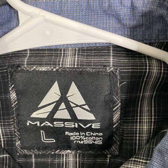 Massive Shirt Mens L Black Pearl Snap Casual Long Sleeve‎ Western Button Down - Picture 5 of 11